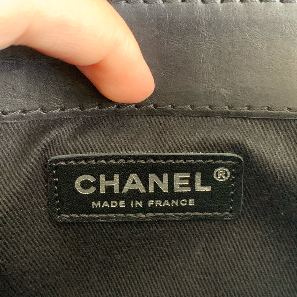 Chanel Aged Lambskin Chain 3 Compartment CC Flap Bag Black - Picture 4 of 11